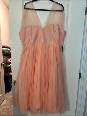 Torrid Women’s Pink Tulle Party Dress with V-Neck